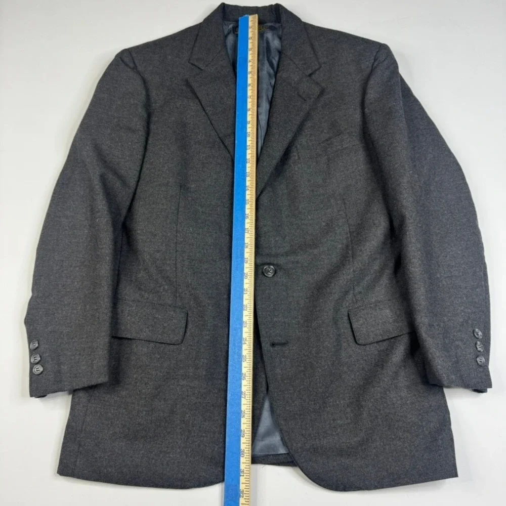 Vtg Brooks Brothers Makers Blazer‎ Mens 41R Charcoal Grey Wool USA Made